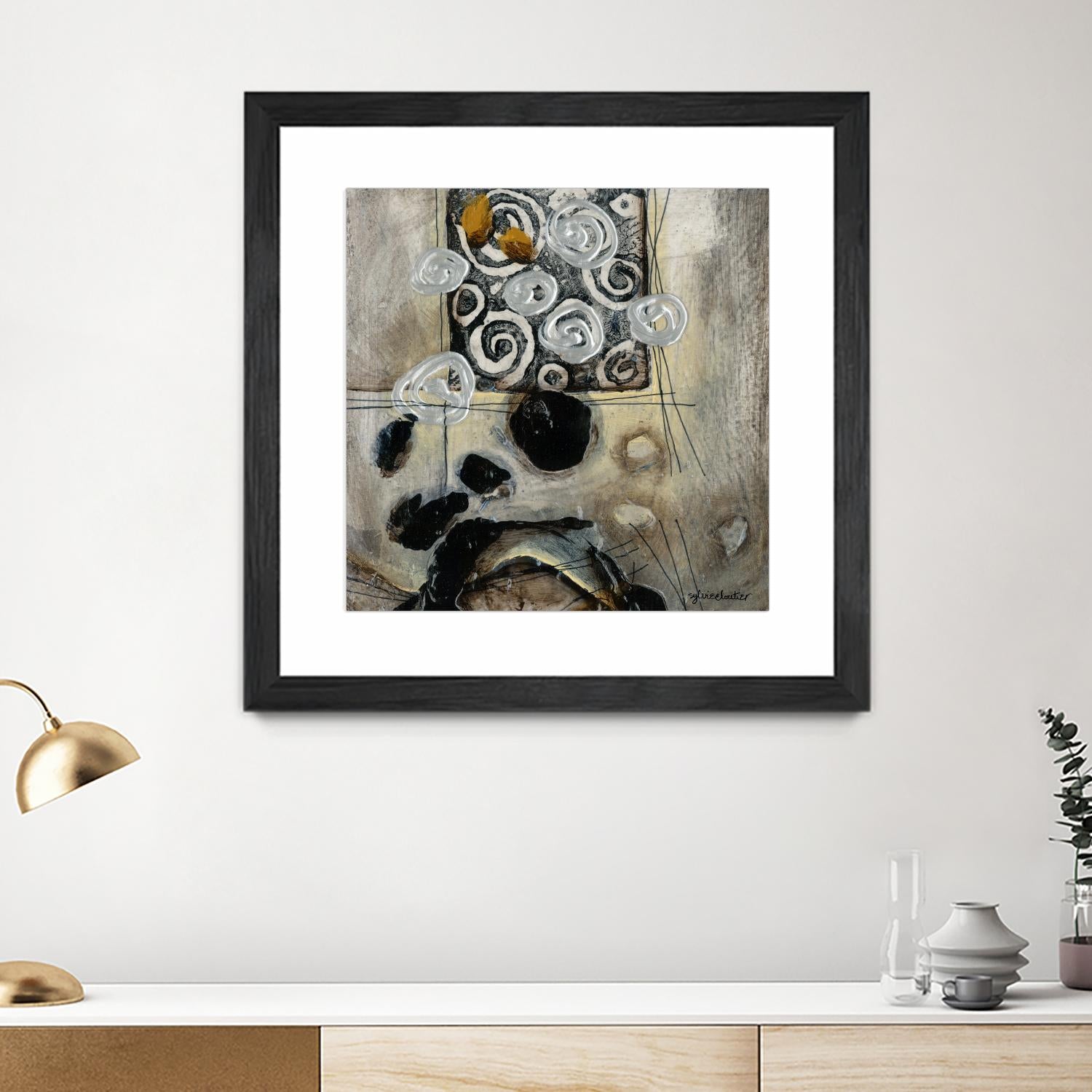 Signe de terre 3 (Détail 2) by Sylvie Cloutier on GIANT ART - grey abstract