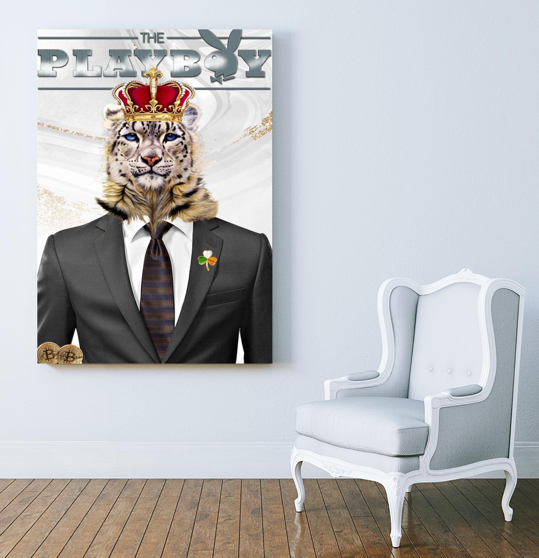 The King by Carole St-Germain on GIANT ART - red pop tiger