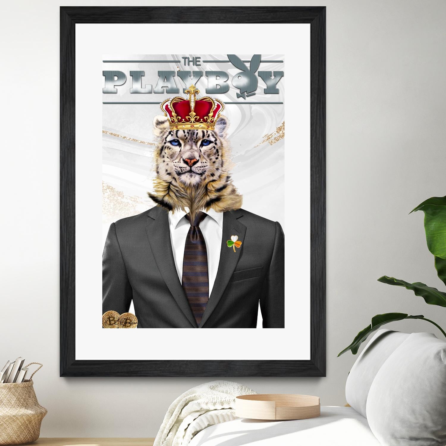 The King by Carole St-Germain on GIANT ART - red pop tiger