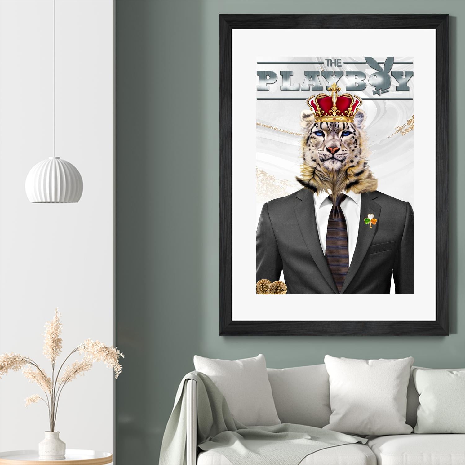 The King by Carole St-Germain on GIANT ART - red pop tiger