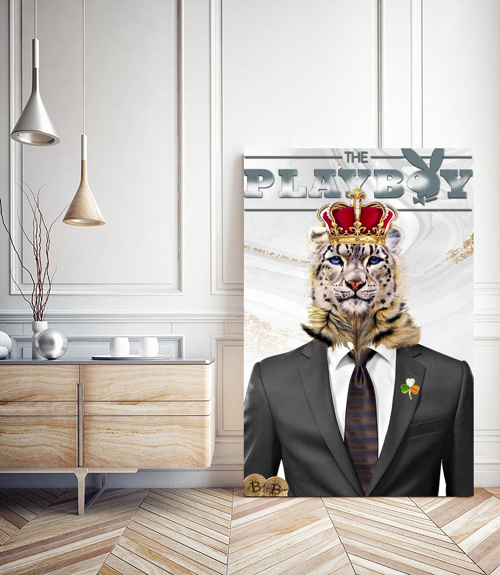 The King by Carole St-Germain on GIANT ART - red pop tiger