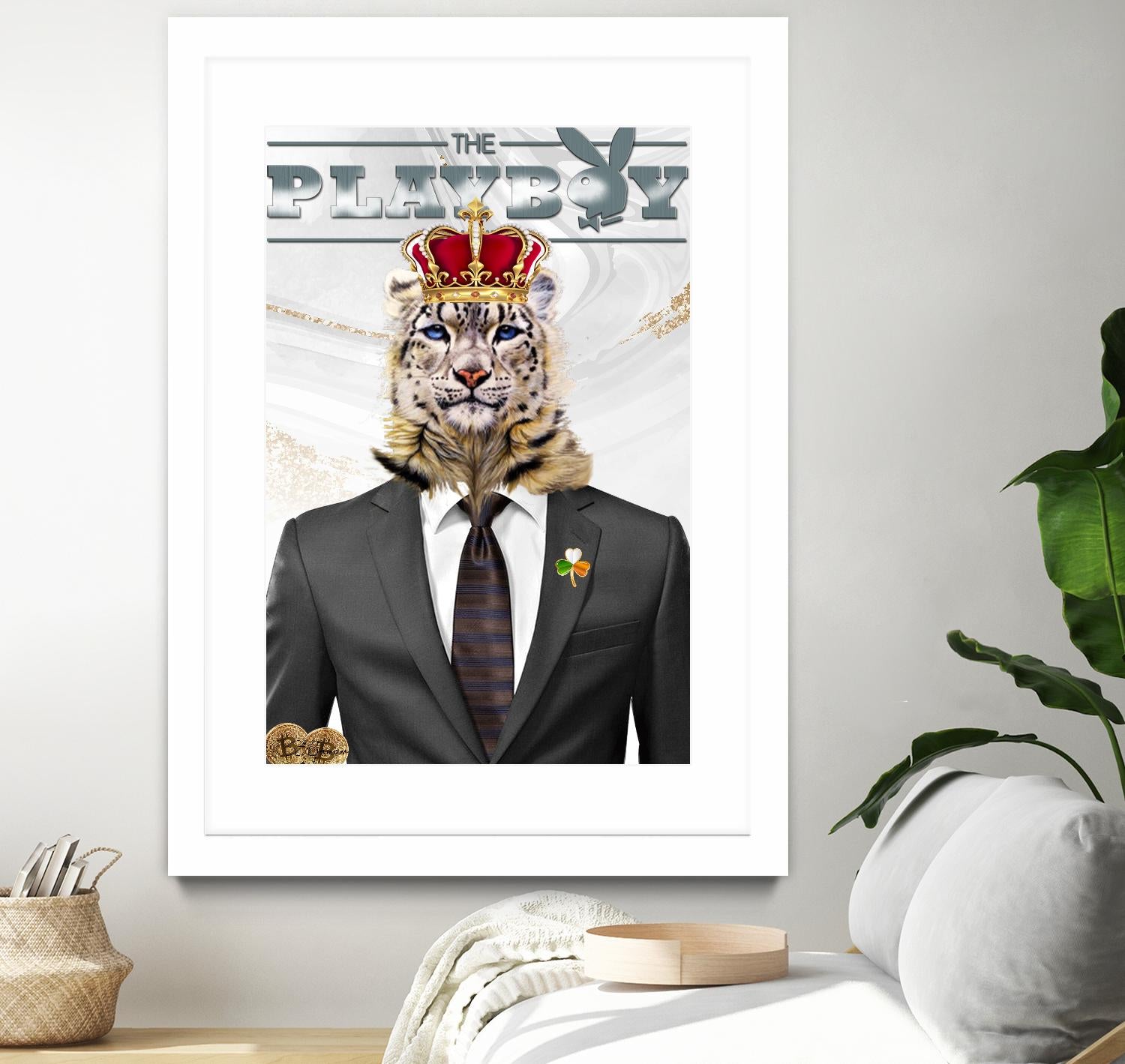 The King by Carole St-Germain on GIANT ART - red pop tiger