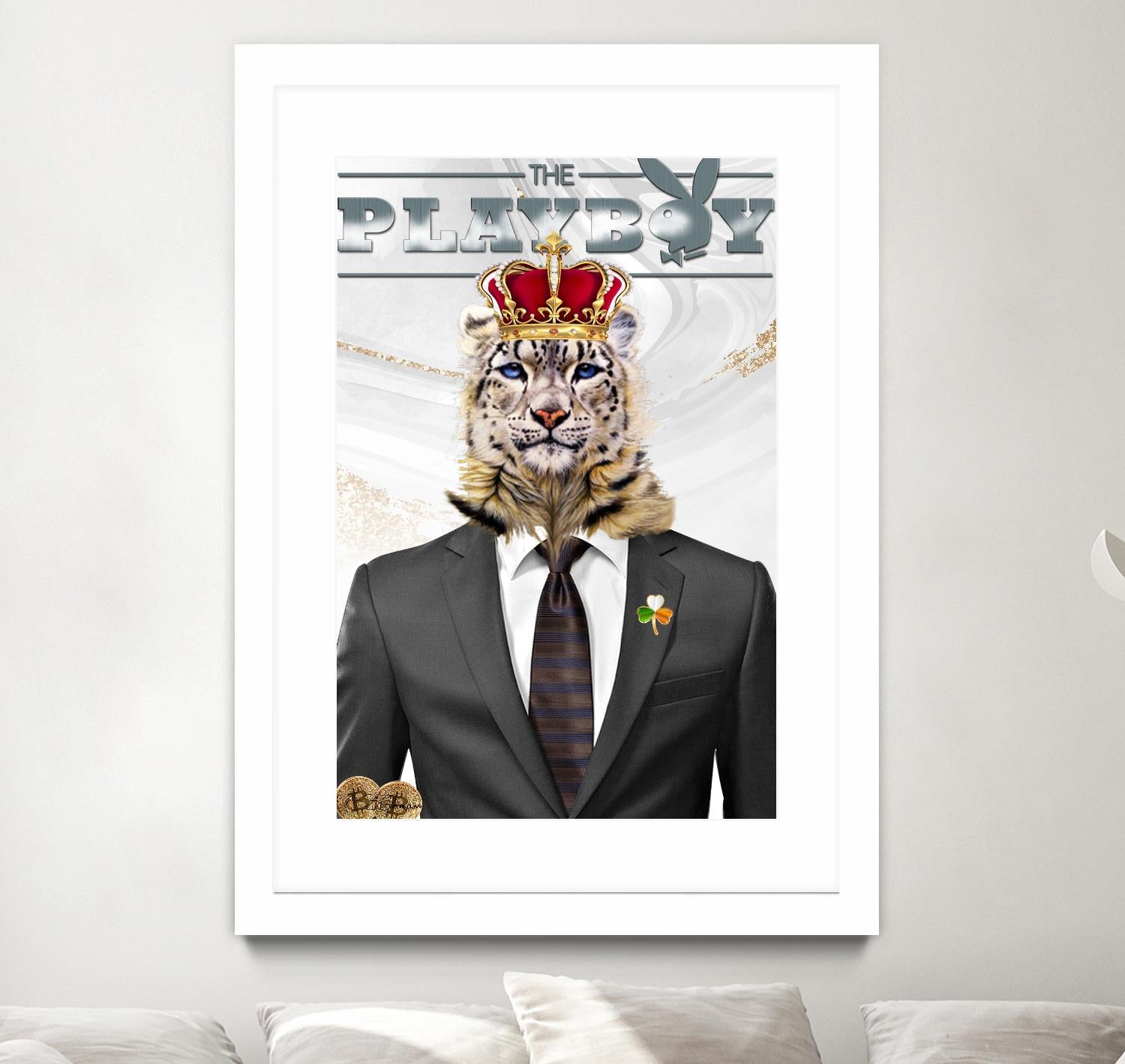 The King by Carole St-Germain on GIANT ART - red pop tiger