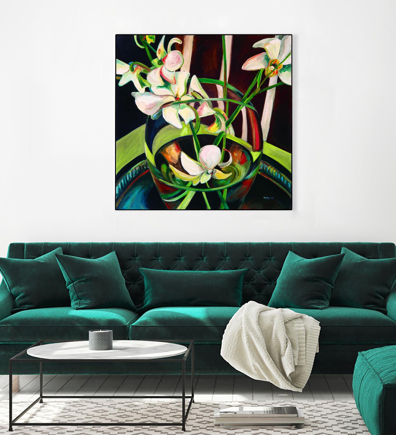 Unfolding by Mary McLorn Valle on GIANT ART - green floral