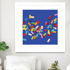 CONFETTI C -bleu by Celine Cimon on GIANT ART - blue abstract canadian