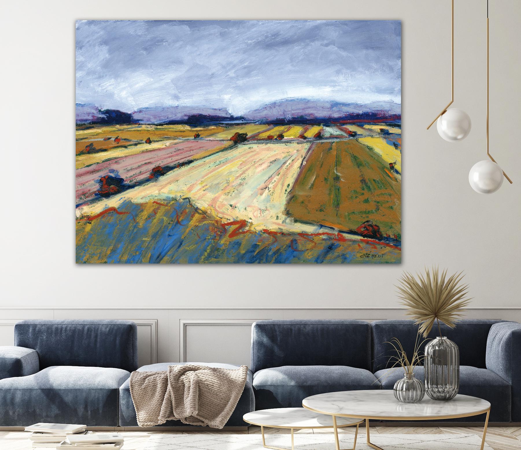 Pastel Field II by Jacques Clement on GIANT ART - blue landscape