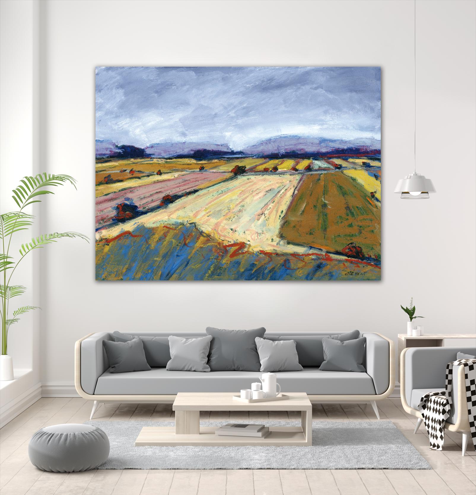 Pastel Field II by Jacques Clement on GIANT ART - blue landscape