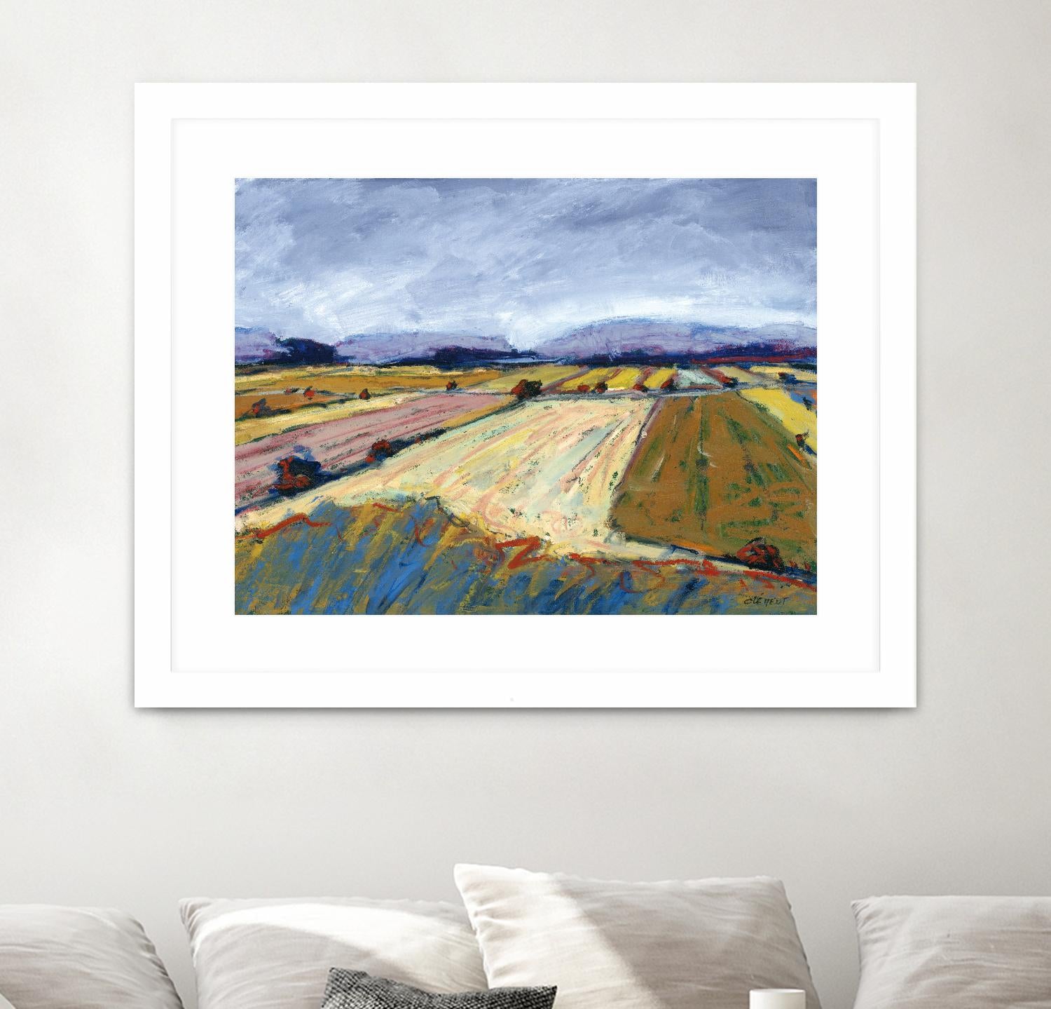 Pastel Field II by Jacques Clement on GIANT ART - blue landscape