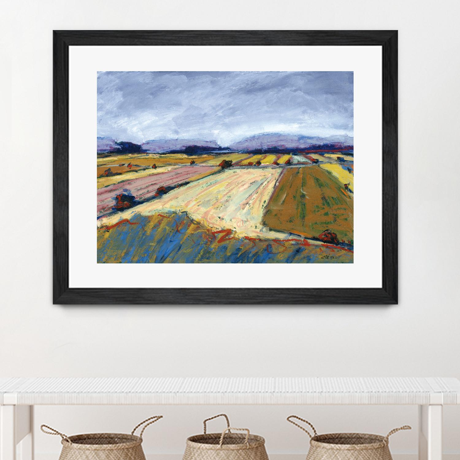 Pastel Field II by Jacques Clement on GIANT ART - blue landscape