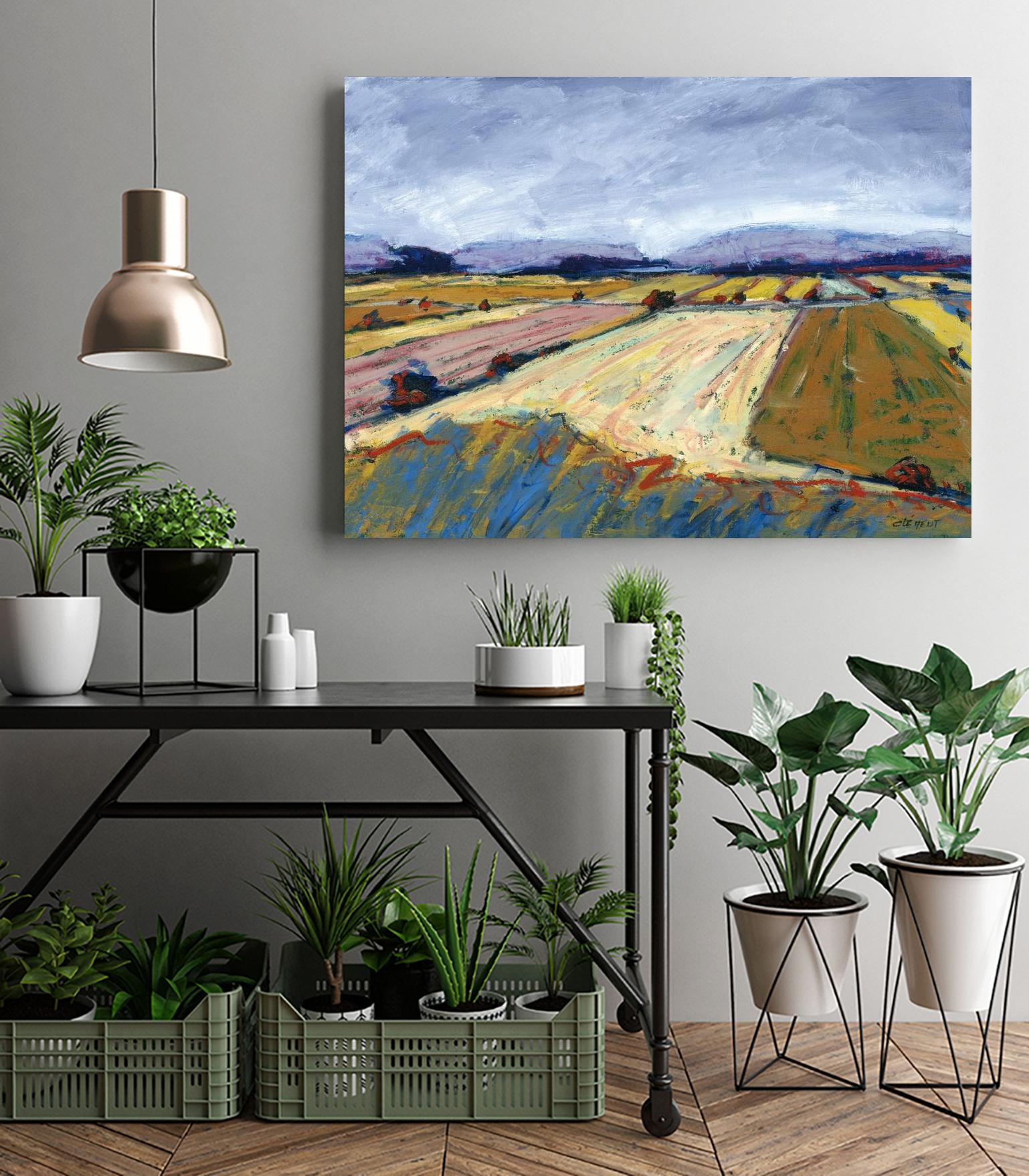Pastel Field II by Jacques Clement on GIANT ART - blue landscape