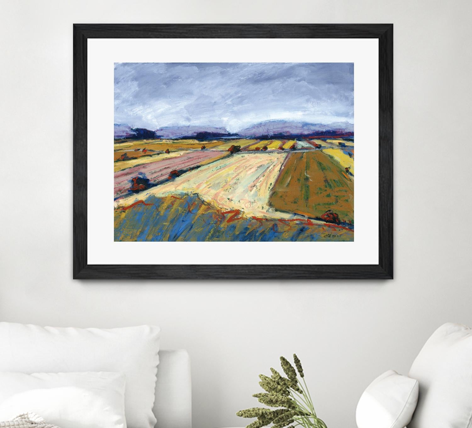 Pastel Field II by Jacques Clement on GIANT ART - blue landscape