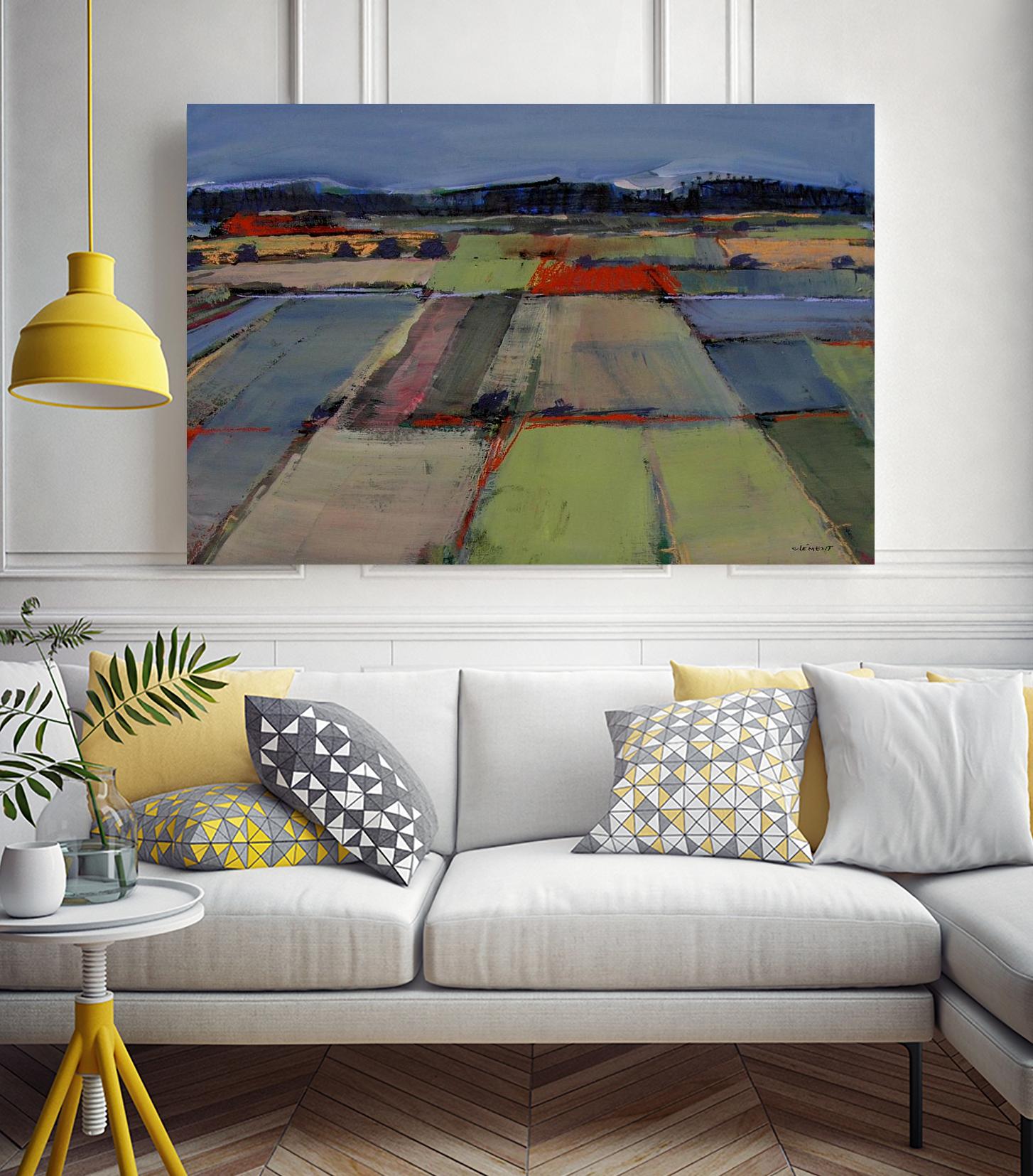 Pastel Field IV by Jacques Clement on GIANT ART - blue landscape