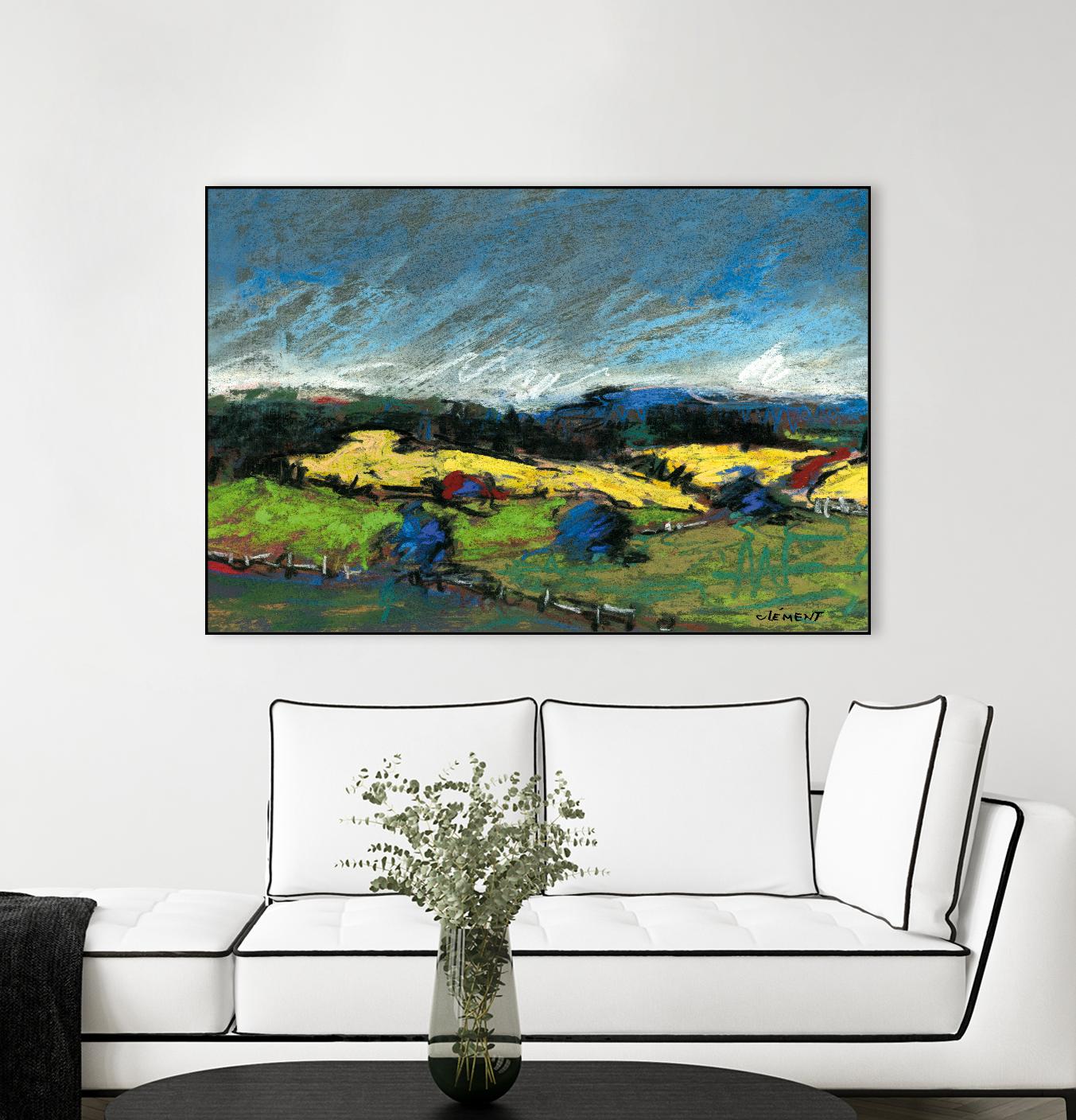 Pastel Landscape II by Jacques Clement on GIANT ART - blue landscape