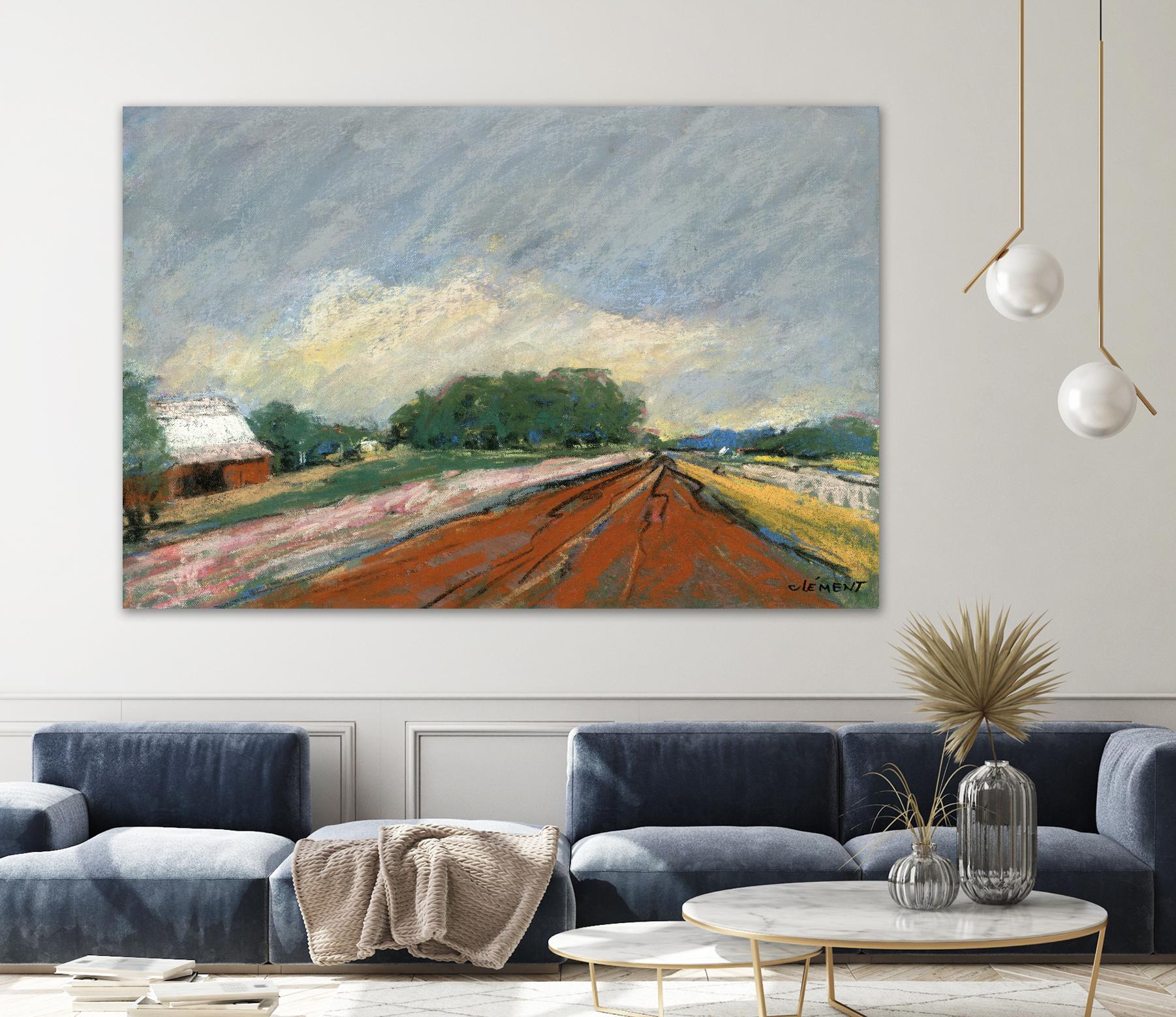 Pastel Landscape V by Jacques Clement on GIANT ART - blue landscape