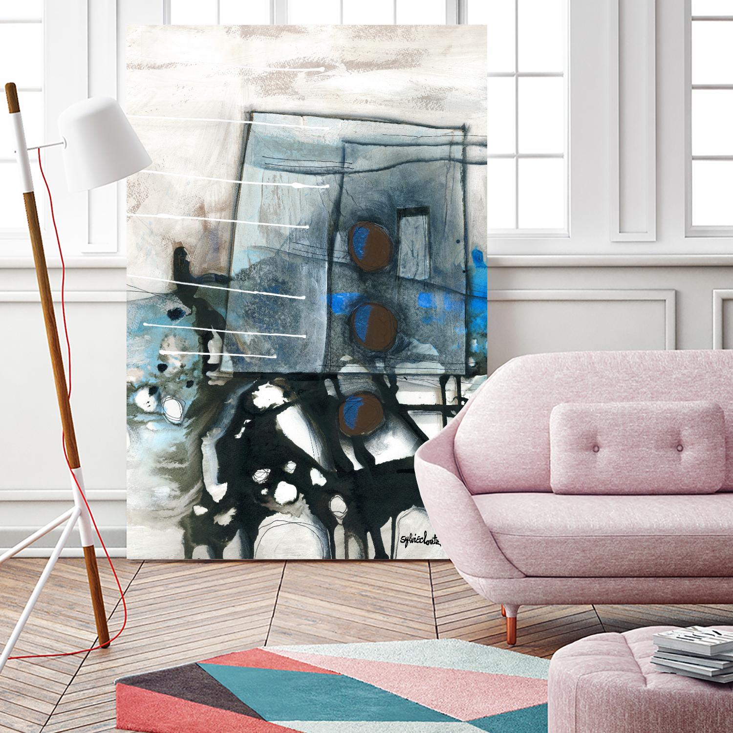 Chutes - T1 by Sylvie Cloutier on GIANT ART - grey abstract