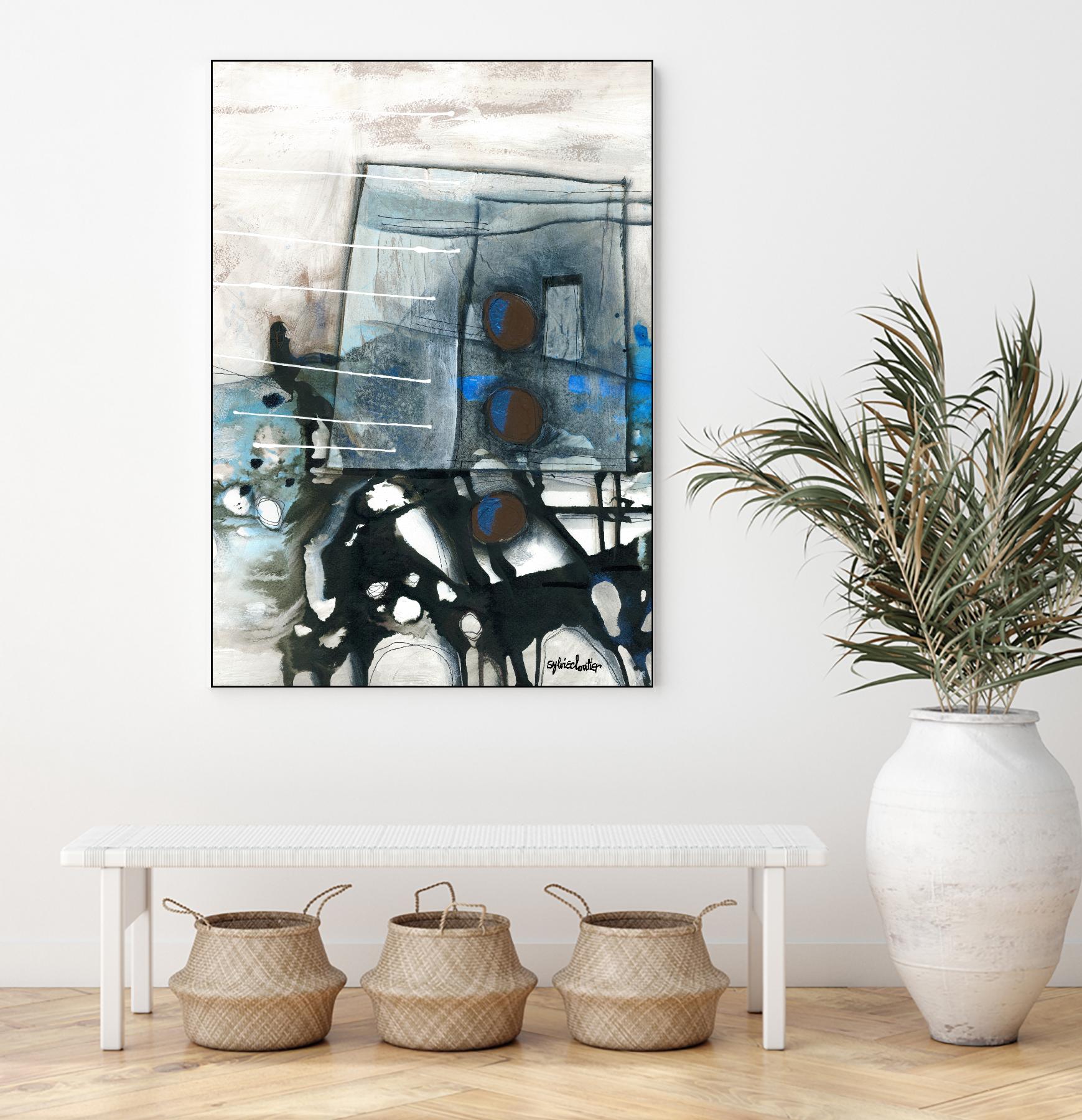 Chutes - T1 by Sylvie Cloutier on GIANT ART - grey abstract