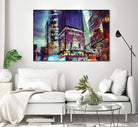 Painted City V by Jean-François Dupuis on GIANT ART - pink architecture new-york