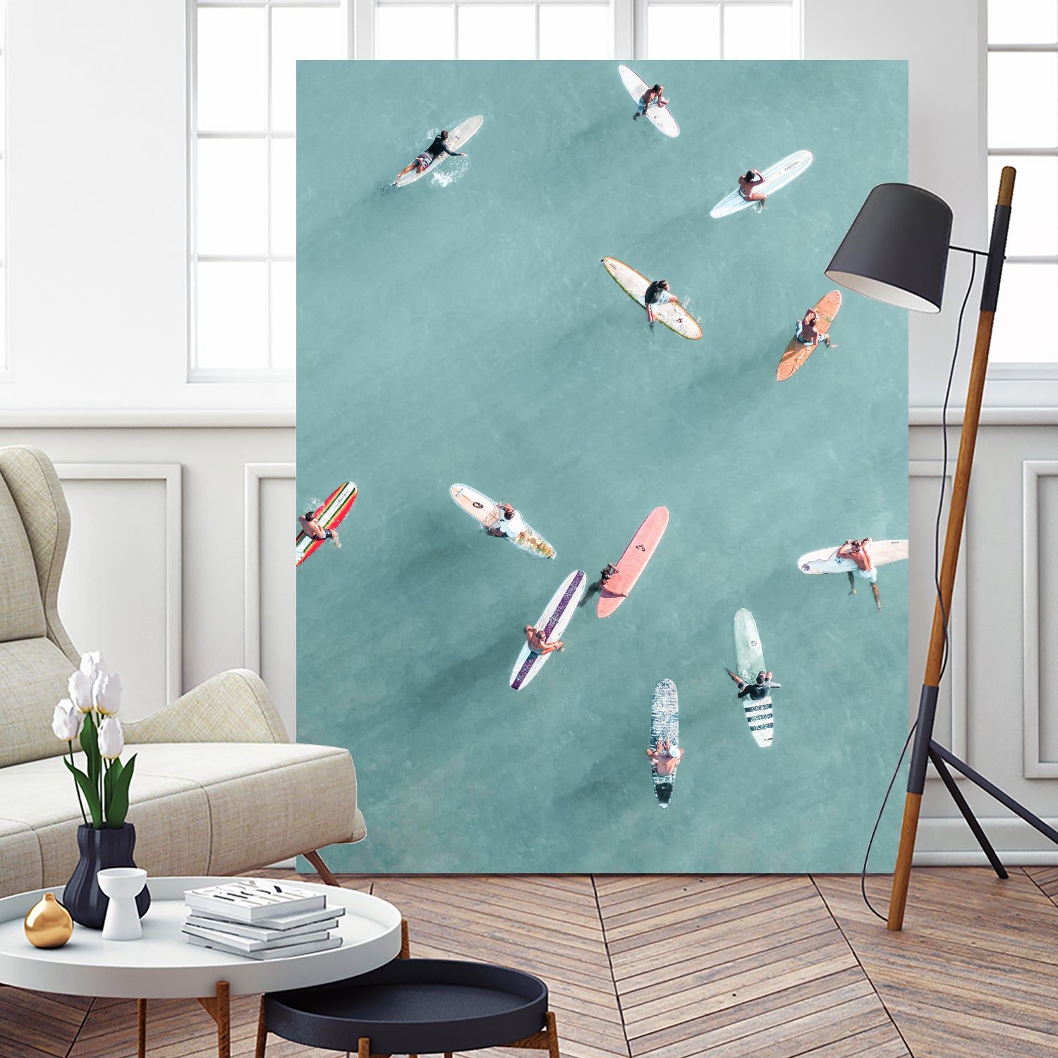 Surfers by Uknown on GIANT ART - blue coastal surfboards