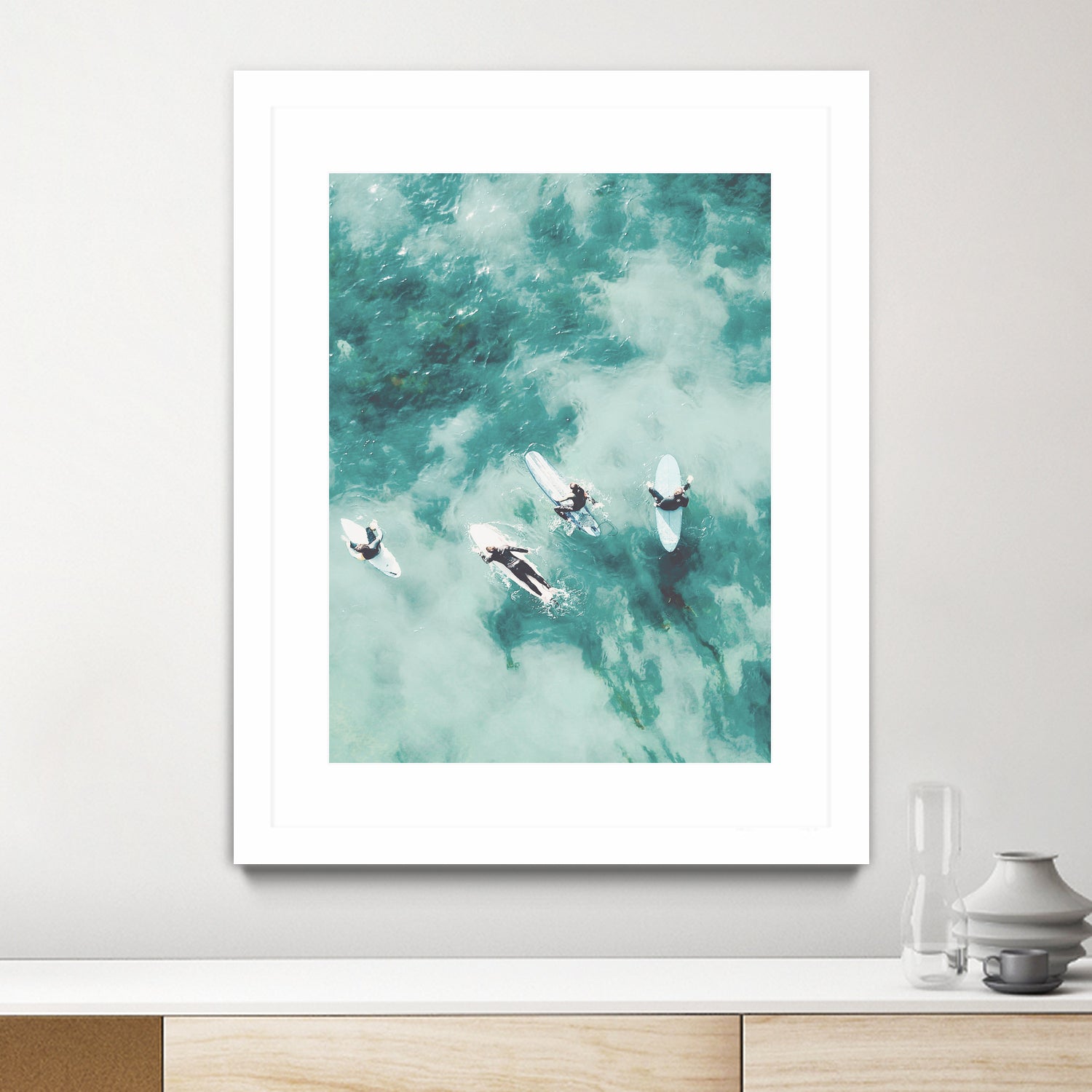 Surfers I by Unknown on GIANT ART - blue coastal ocean