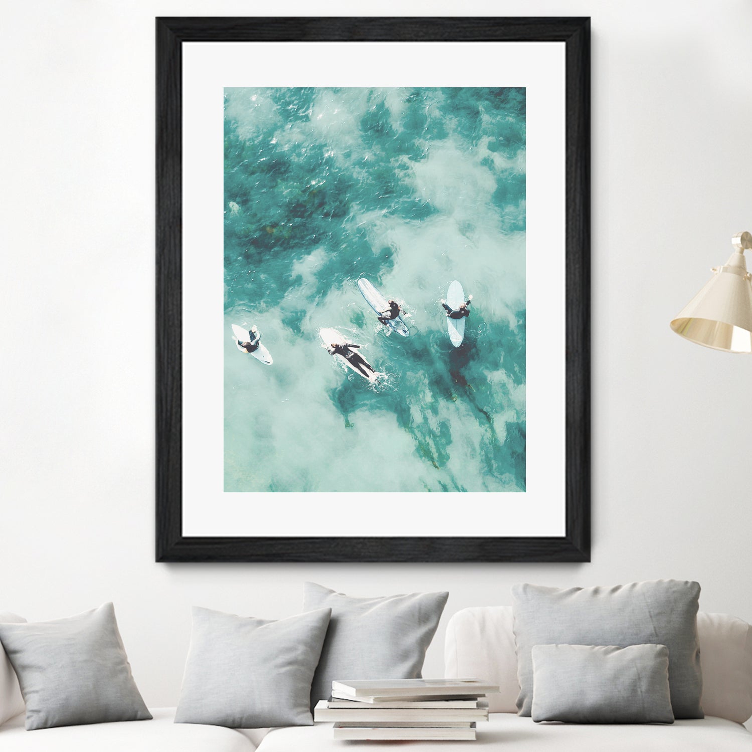 Surfers I by Unknown on GIANT ART - blue coastal ocean