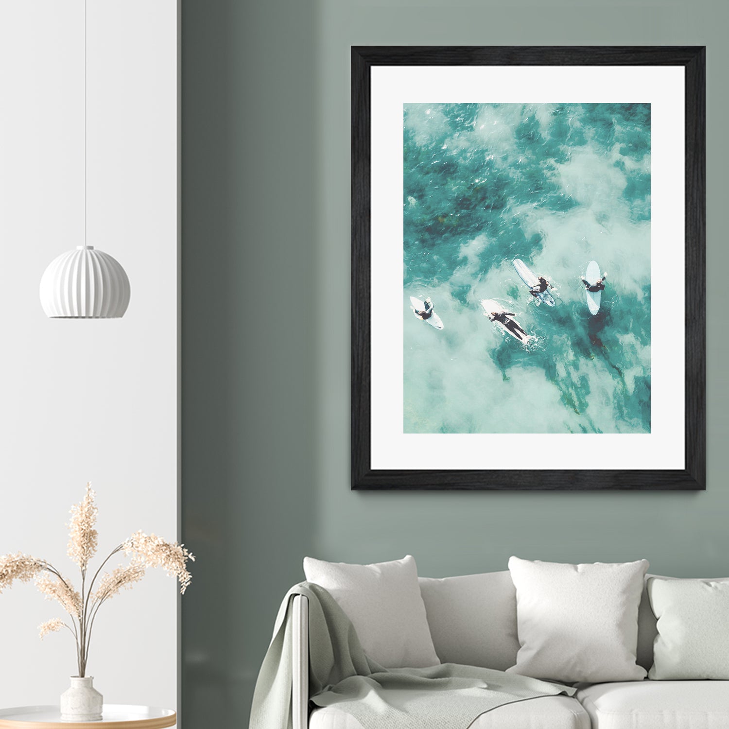 Surfers I by Unknown on GIANT ART - blue coastal ocean