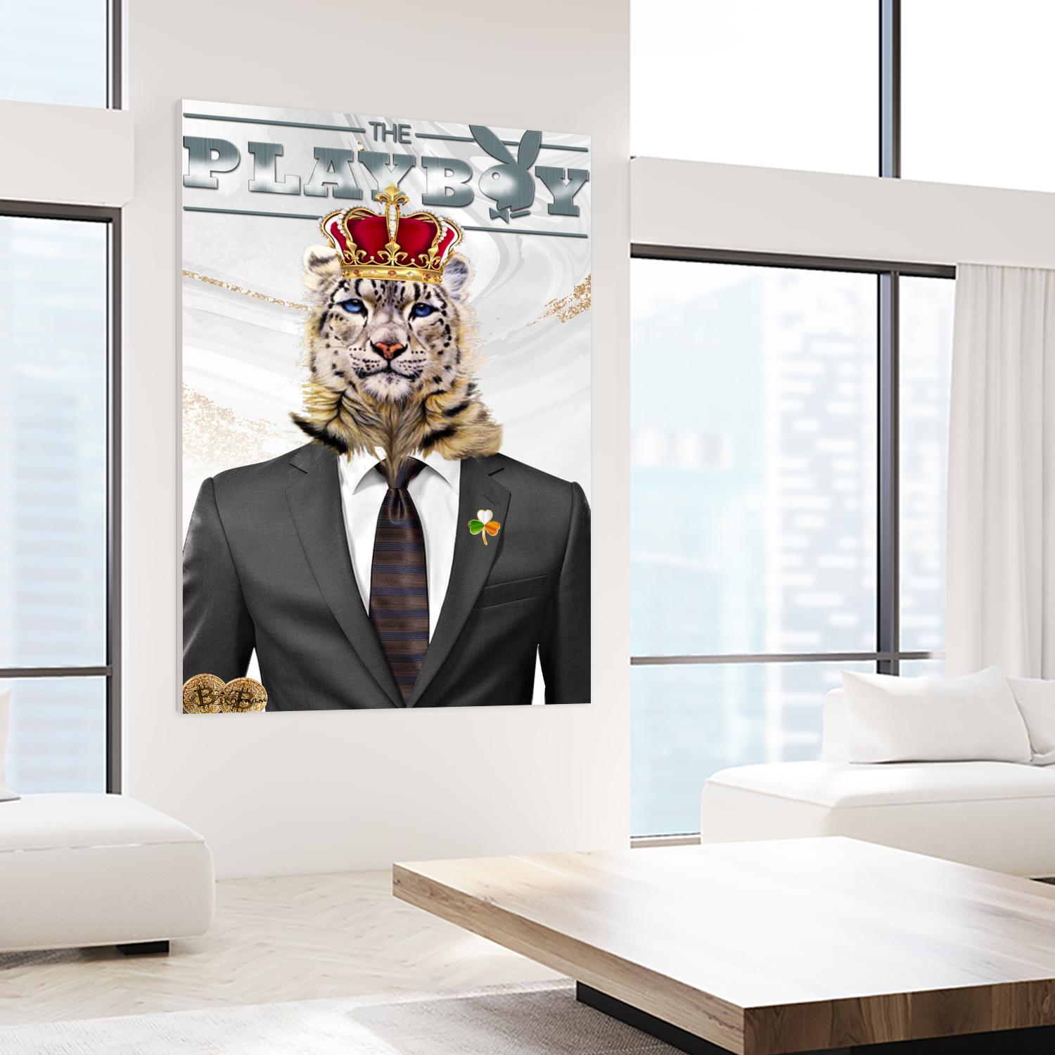 The King by Carole St-Germain on GIANT ART - red pop tiger