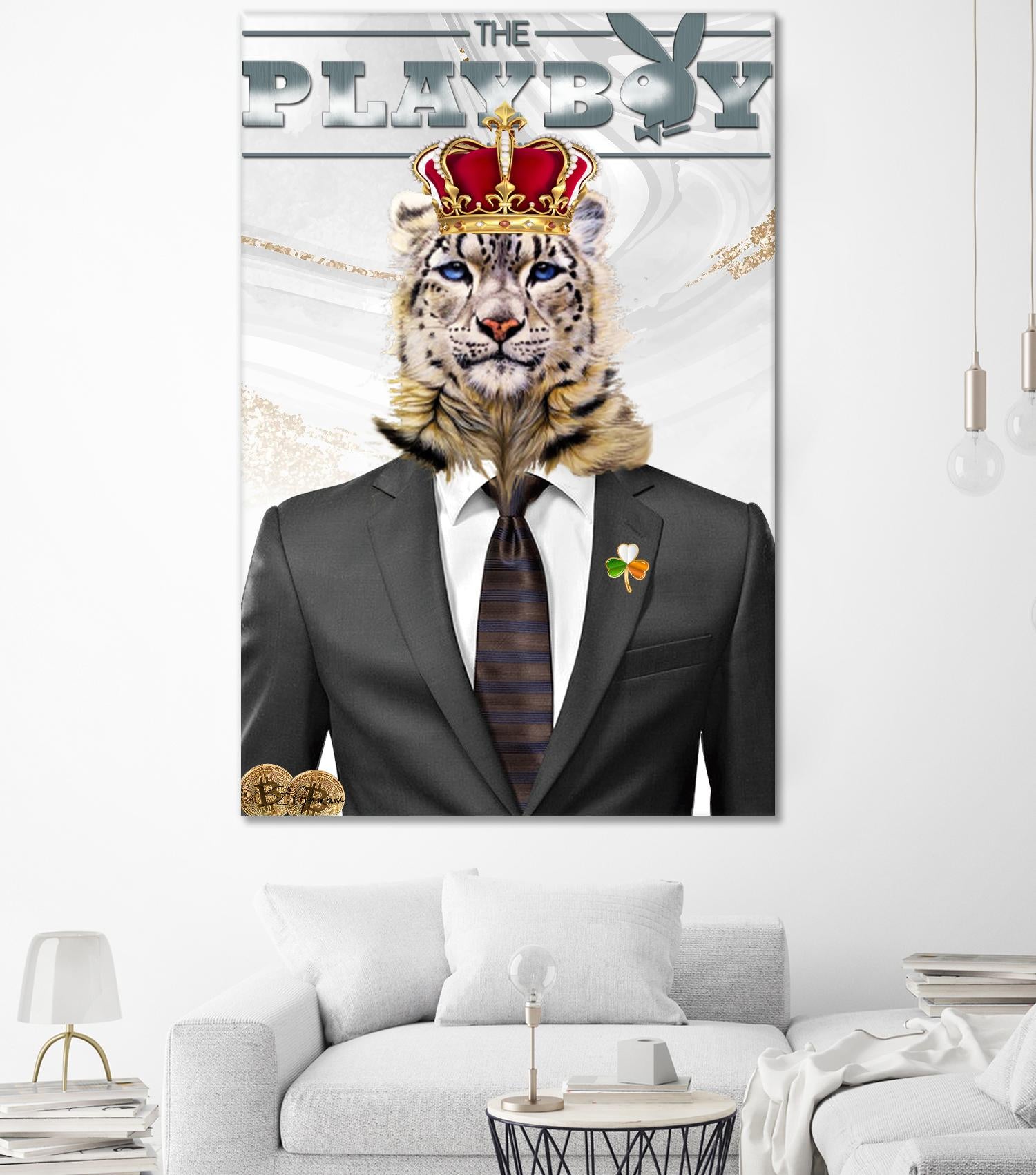 The King by Carole St-Germain on GIANT ART - red pop tiger