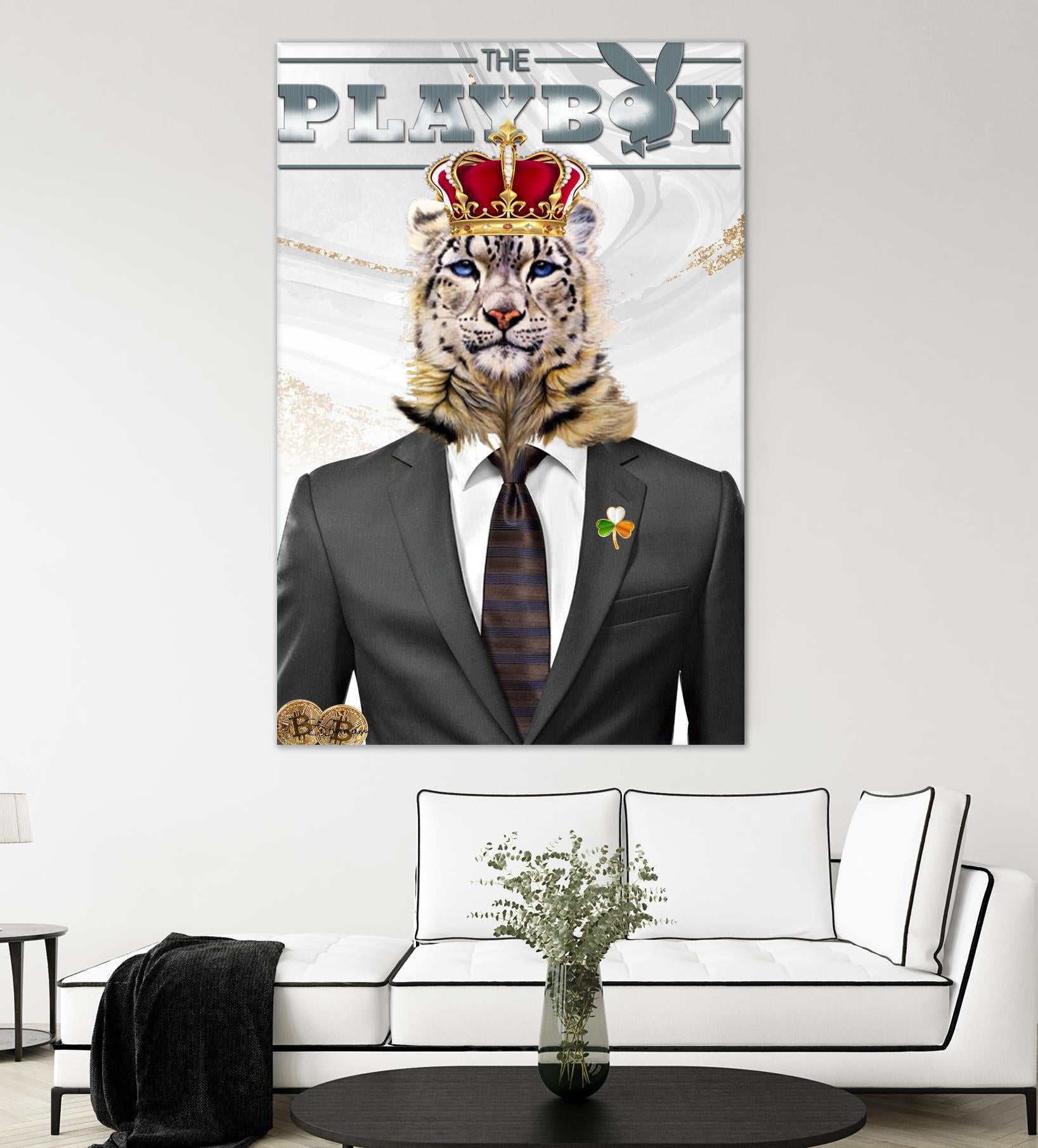 The King by Carole St-Germain on GIANT ART - red pop tiger