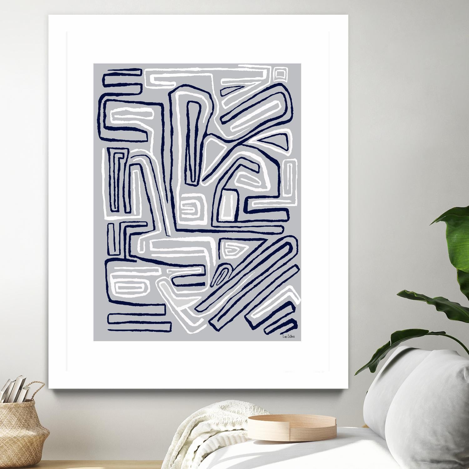 Centric -Blue Ice - 8 by Lori Dubois on GIANT ART - blue linear