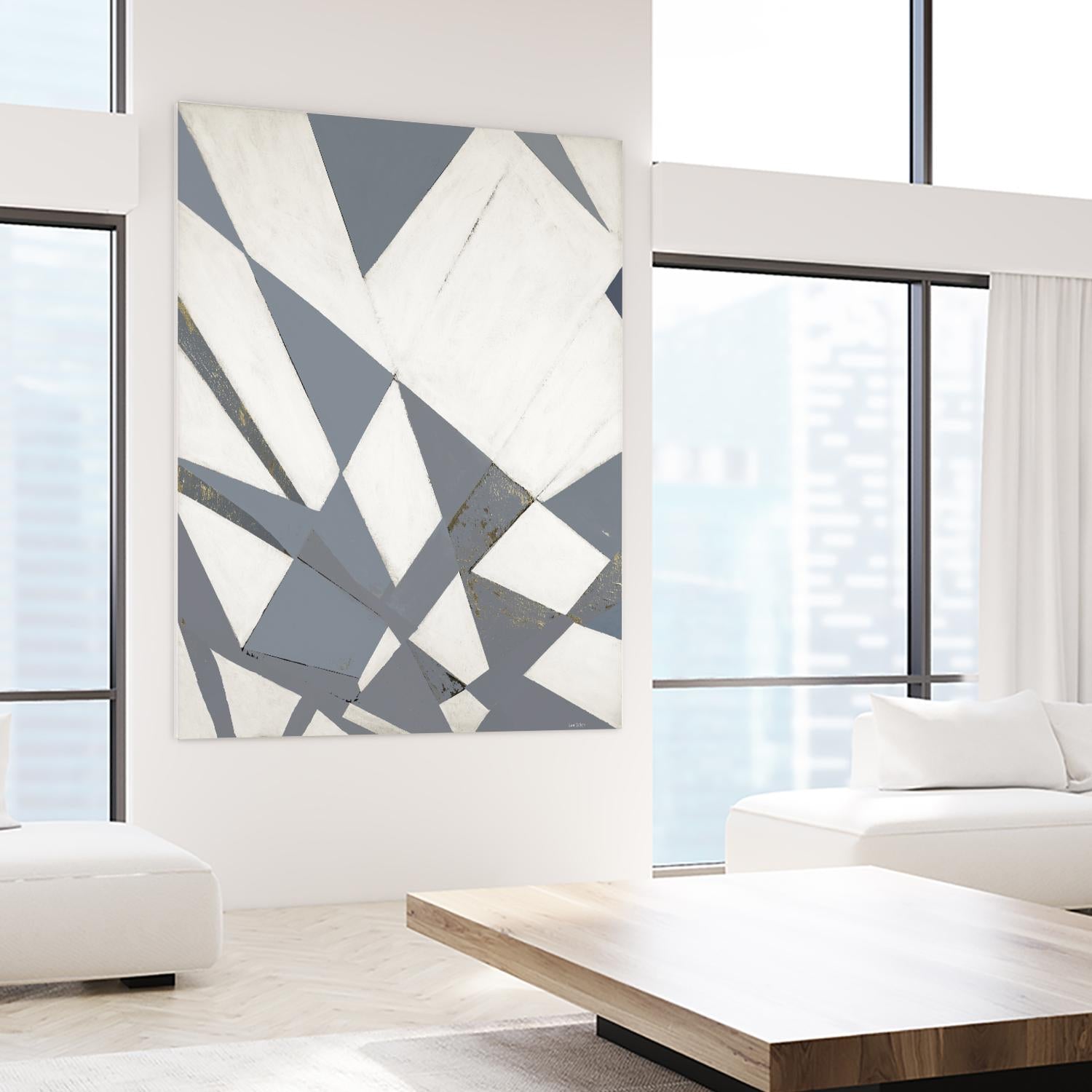 Nautical Flags – Gray - 1 by Lori Dubois on GIANT ART - grey abstract forme géométrique