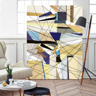 Navigation by Lori Dubois on GIANT ART - beige linear angled black lines