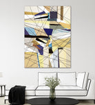 Navigation by Lori Dubois on GIANT ART - beige linear angled black lines