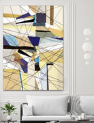Navigation by Lori Dubois on GIANT ART - beige linear angled black lines