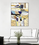 Navigation by Lori Dubois on GIANT ART - beige linear angled black lines