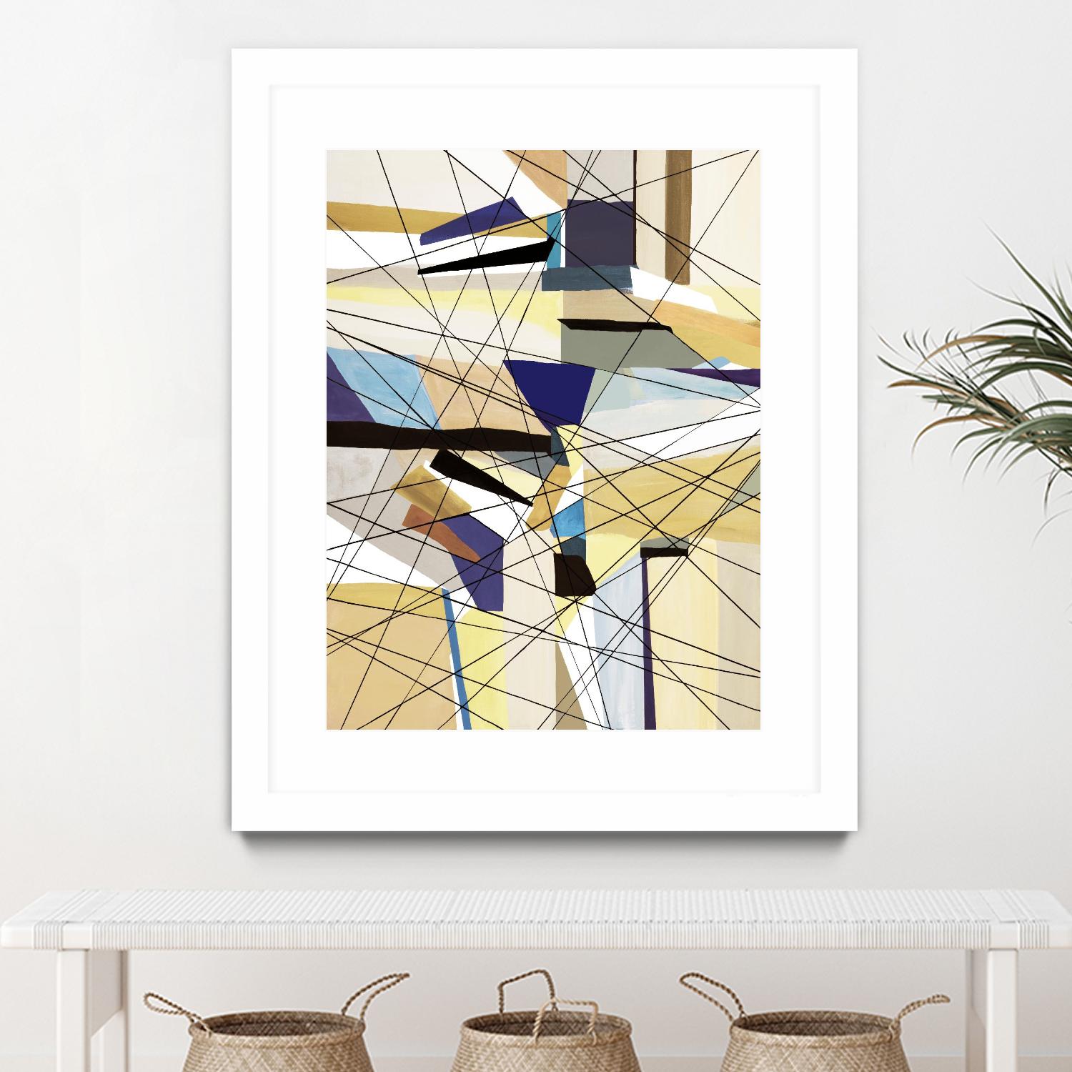 Navigation by Lori Dubois on GIANT ART - beige linear angled black lines