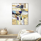 Navigation by Lori Dubois on GIANT ART - beige linear angled black lines