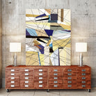 Navigation by Lori Dubois on GIANT ART - beige linear angled black lines