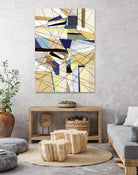 Navigation by Lori Dubois on GIANT ART - beige linear angled black lines