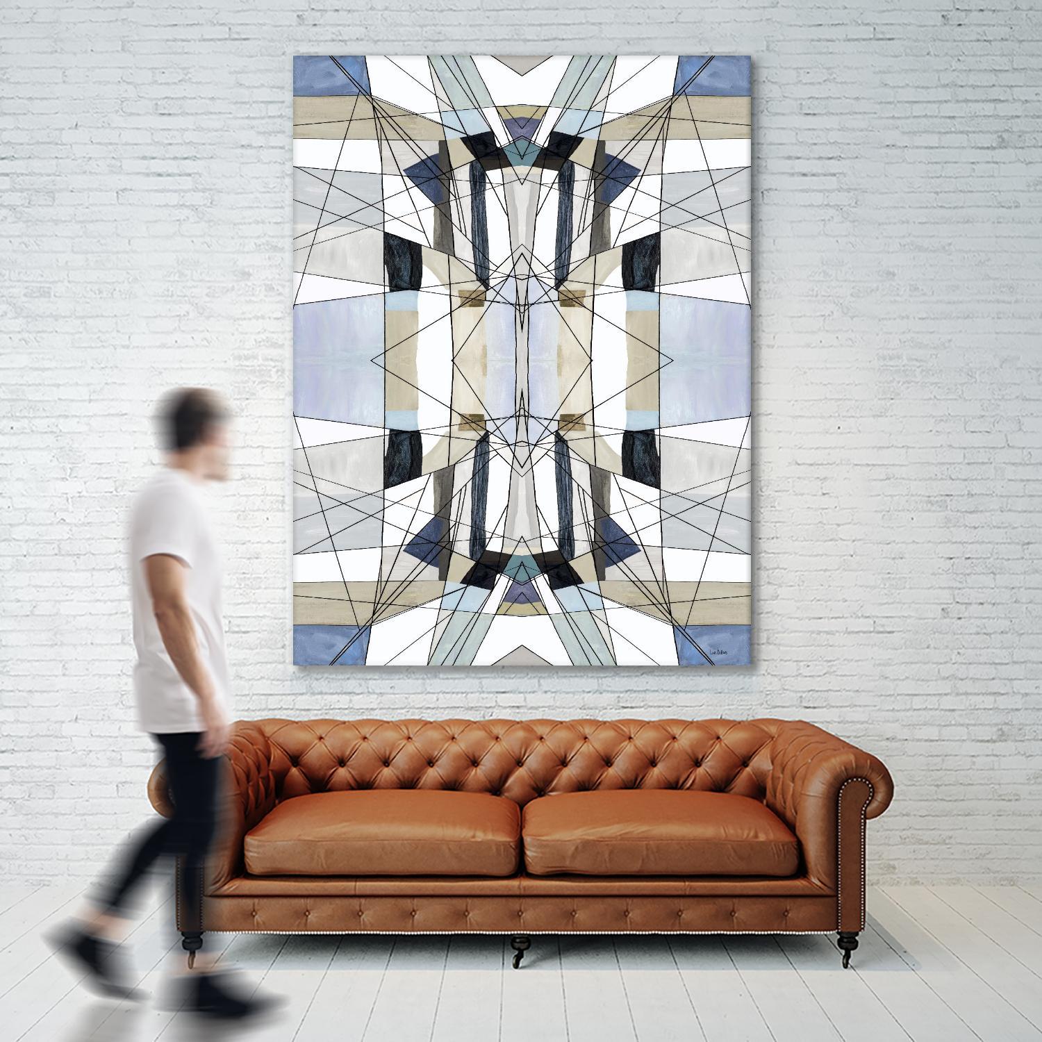 AzureEdge by Lori Dubois on GIANT ART - beige linear black & white