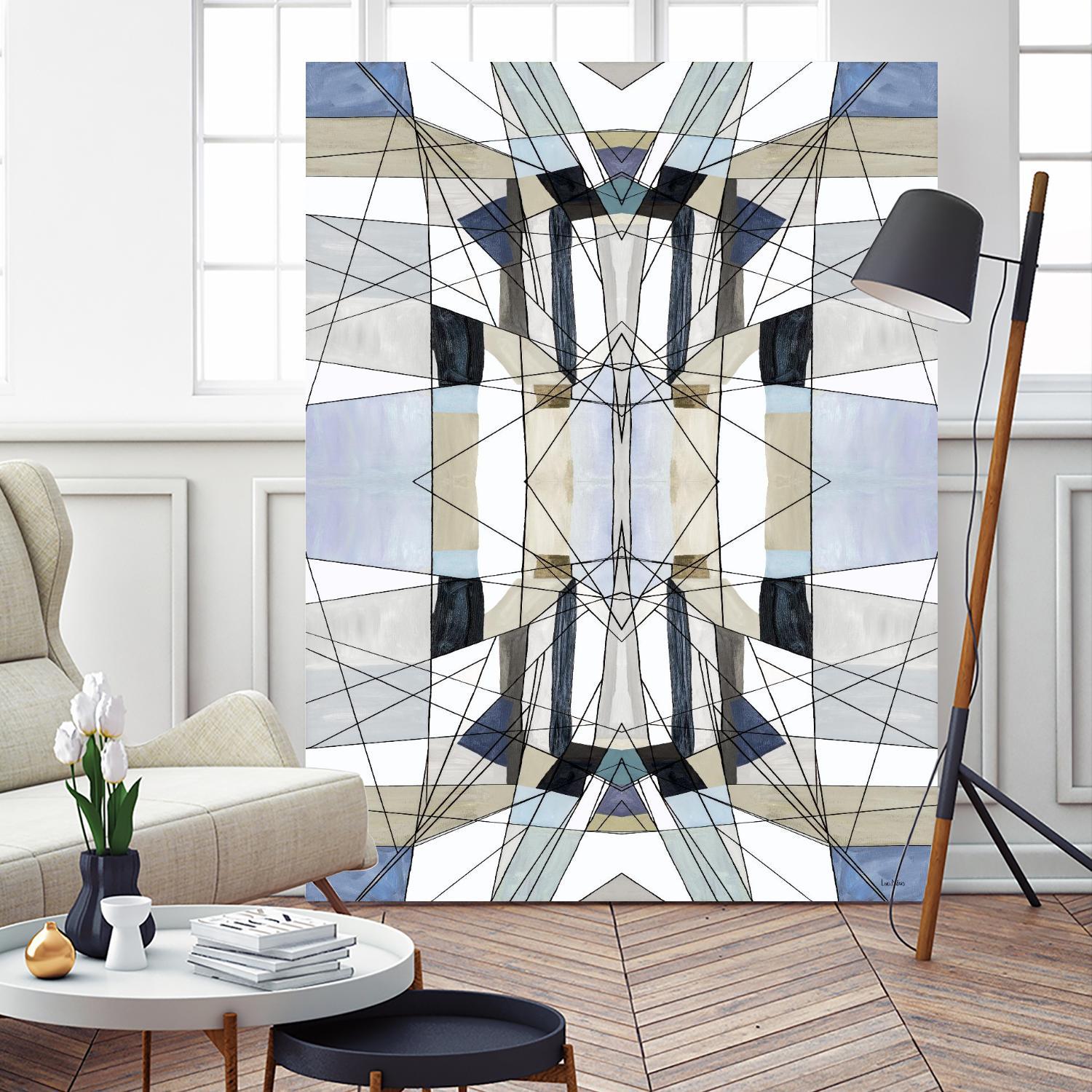 AzureEdge by Lori Dubois on GIANT ART - beige linear black & white