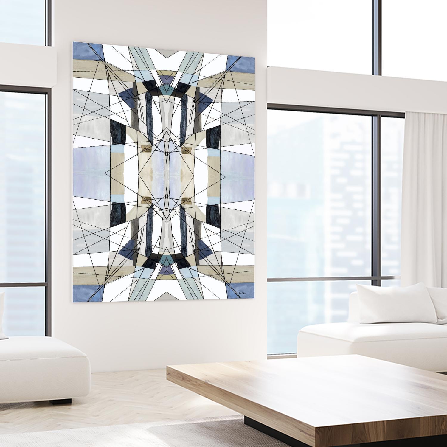 AzureEdge by Lori Dubois on GIANT ART - beige linear black & white