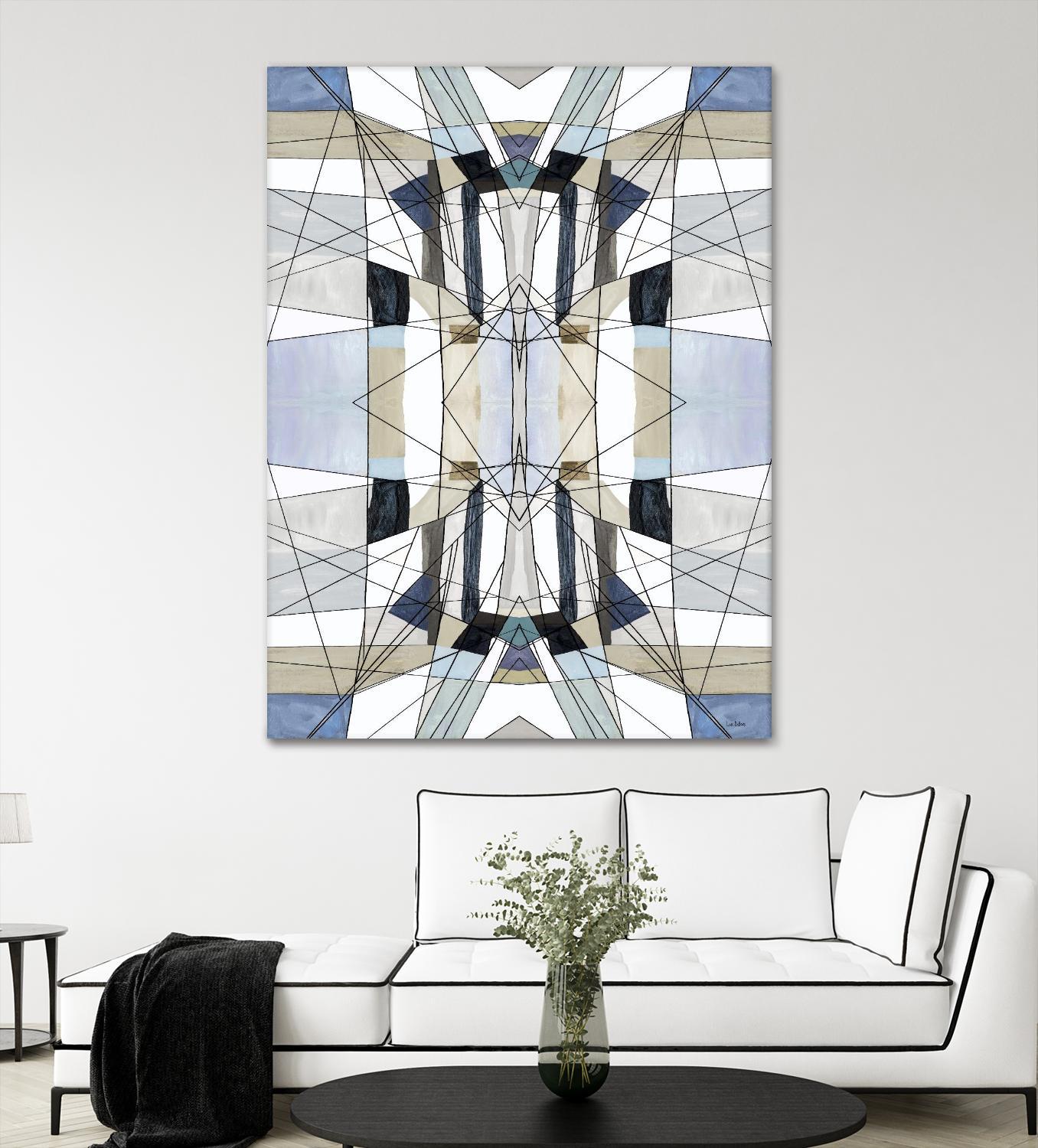 AzureEdge by Lori Dubois on GIANT ART - beige linear black & white