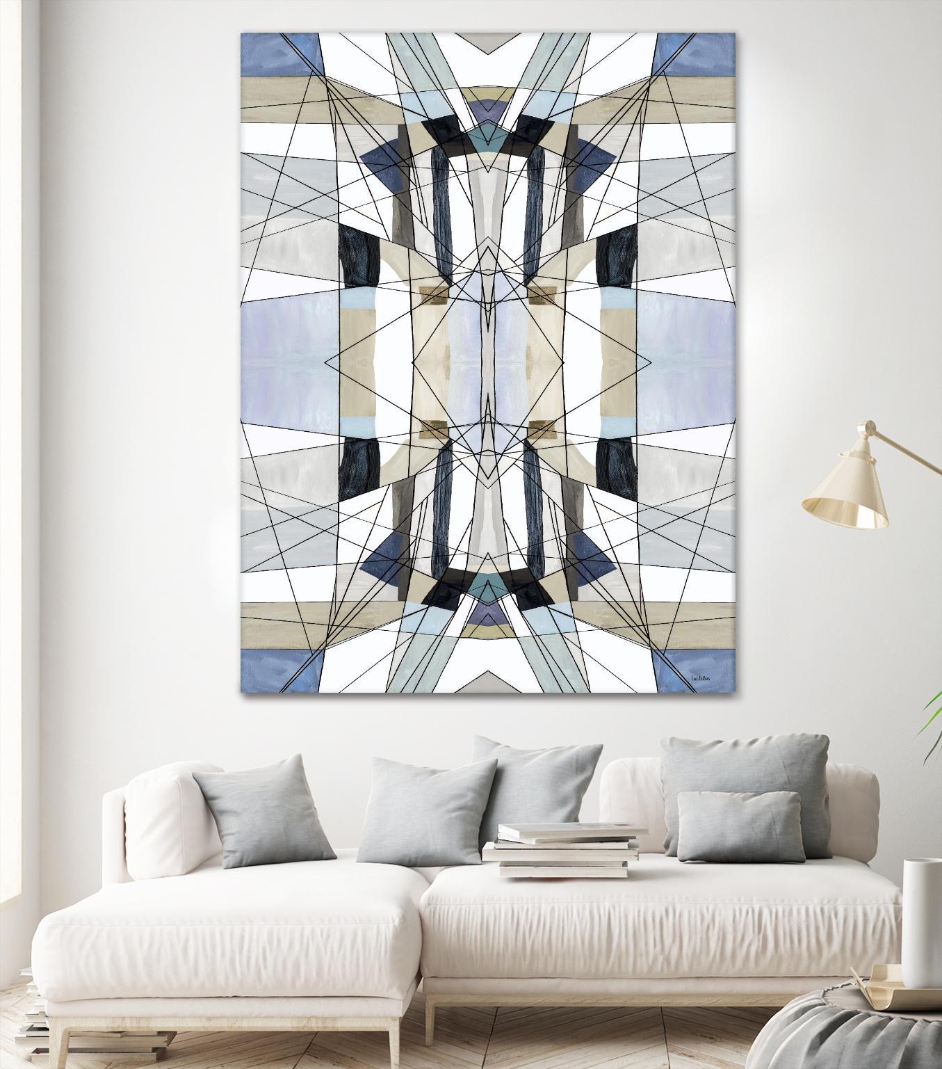 AzureEdge by Lori Dubois on GIANT ART - beige linear black & white