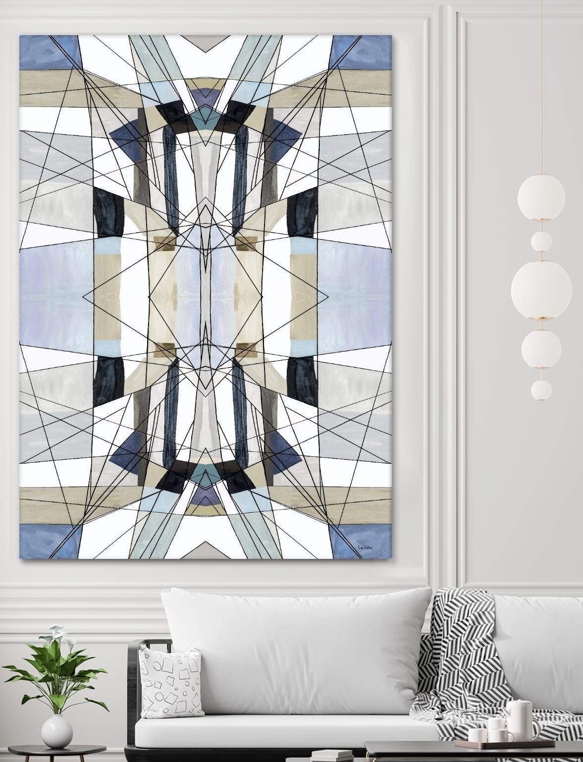 AzureEdge by Lori Dubois on GIANT ART - beige linear black & white