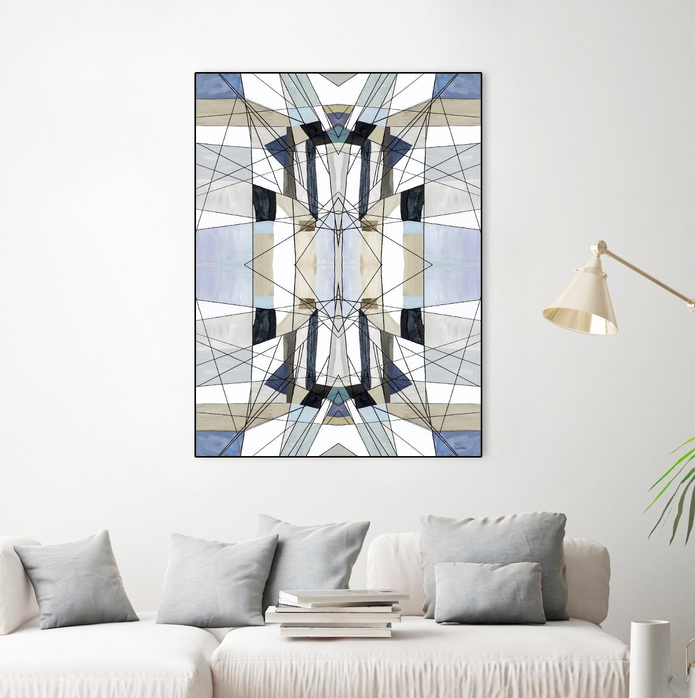 AzureEdge by Lori Dubois on GIANT ART - beige linear black & white