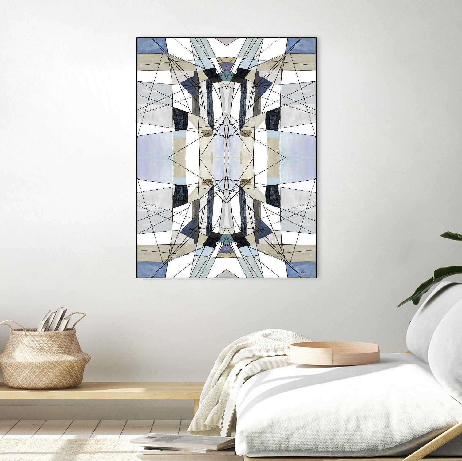 AzureEdge by Lori Dubois on GIANT ART - beige linear black & white