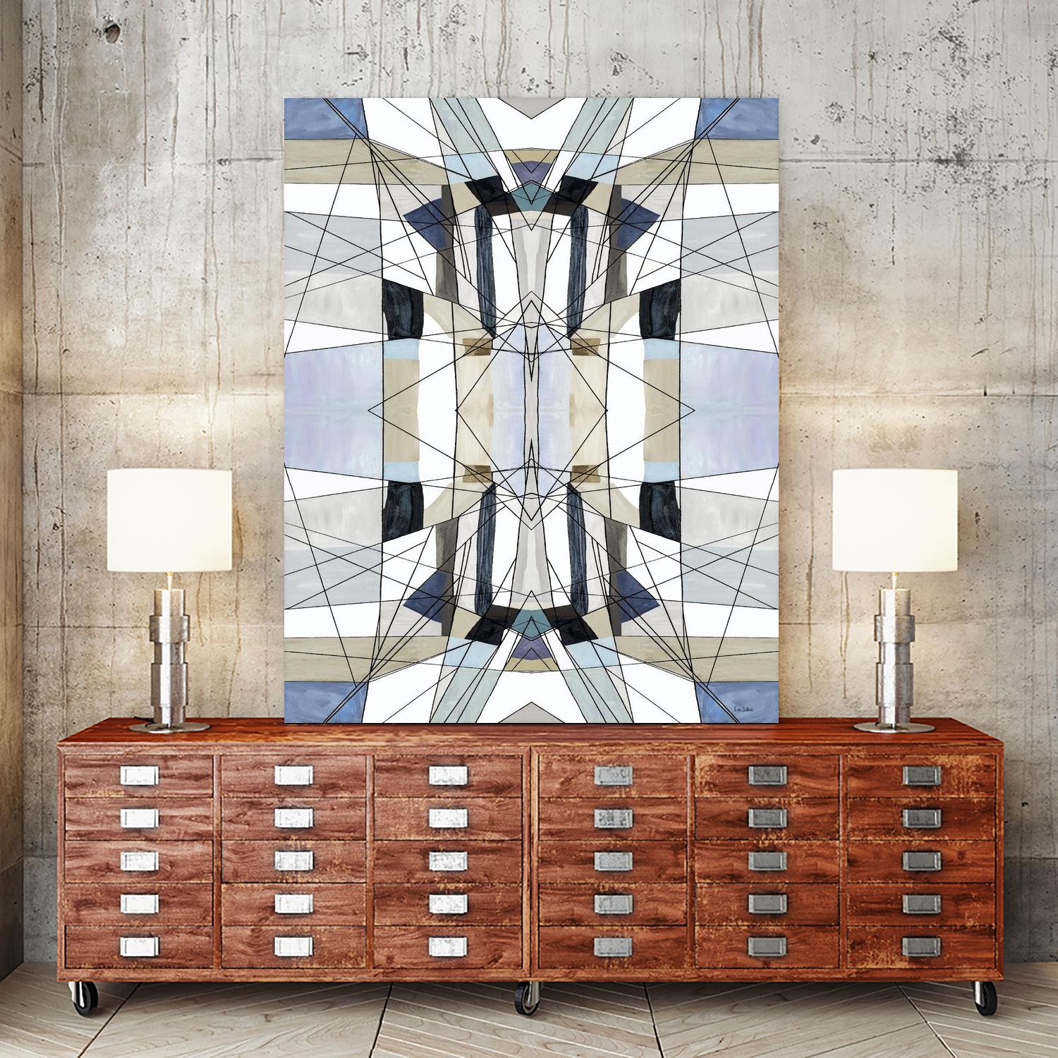 AzureEdge by Lori Dubois on GIANT ART - beige linear artistes du québec