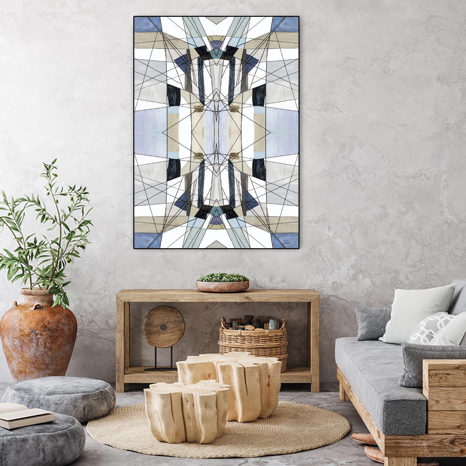 AzureEdge by Lori Dubois on GIANT ART - beige linear black & white