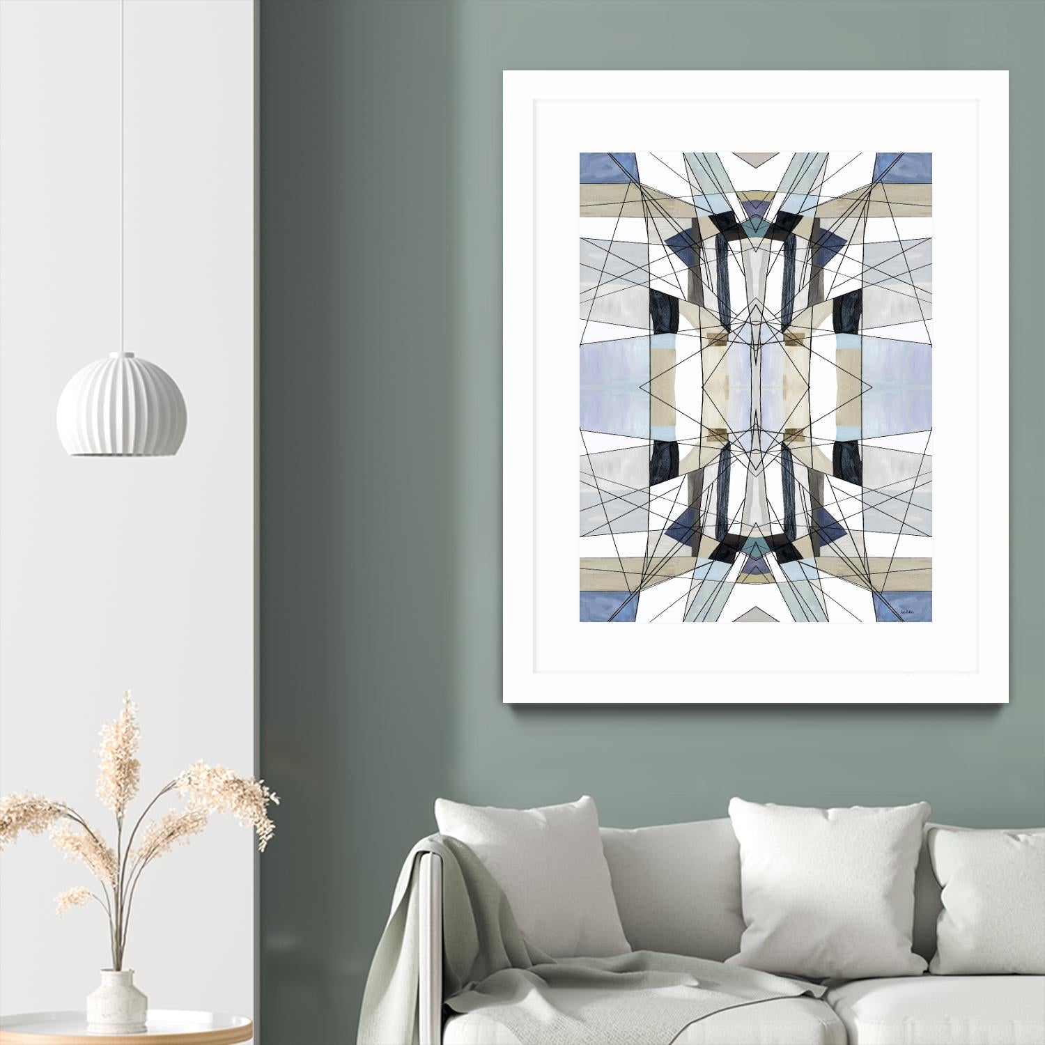 AzureEdge by Lori Dubois on GIANT ART - beige linear artistes du québec