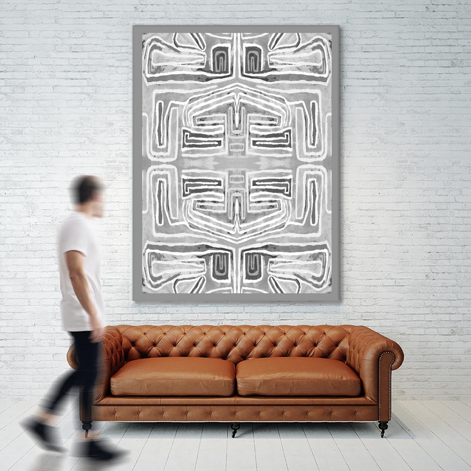 Dynasty-III by Lori Dubois on GIANT ART - white patterns gray border